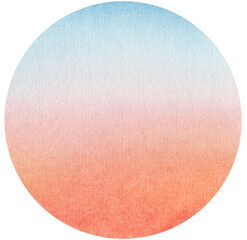 Watercolor hand painted circles rainbow gradient texture. Watercolour circle elements for design.