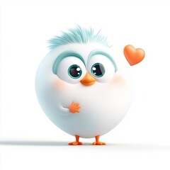 Obraz premium Cute 3D Heart Shaped Cartoon Character