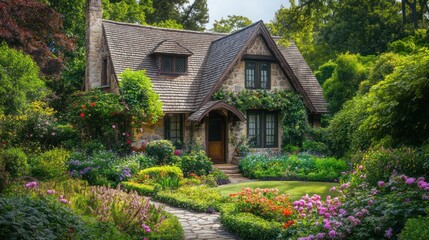 Charming Stone Cottage in a Lush Garden