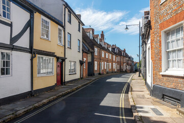 Castle street in Old Aylesbury, Buckinghamshire, England
