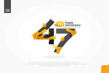 47th Anniversary icon with water splash