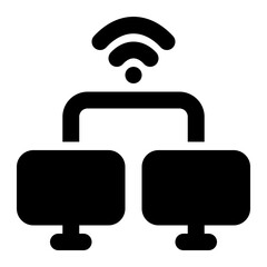 ad hoc, network, wireless, access point, connection, internet solid or glyph icon