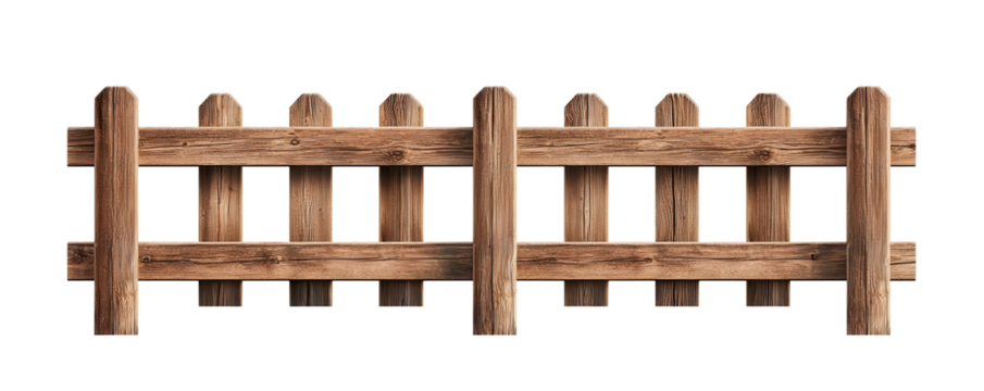 A wooden fence design showcasing rustic style and natural texture for landscaping.