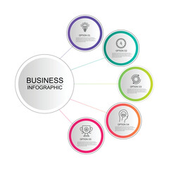 Circle infographics elements design. Abstract business workflow