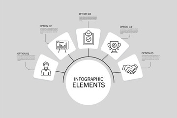 Circle infographics elements design. Abstract business workflow