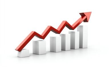 Upward trend growth chart with a bold success arrow, profit increasing, sleek professional design symbolizing financial success and positive business outcomes