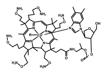 Chemical Structure of Cobalamin Vitamin B12 