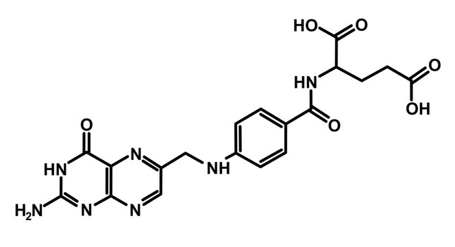 Chemical Structure of Folic Acid Vitamin B9