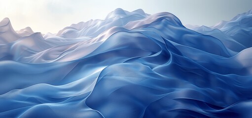 Obraz premium Elegant Blue Gradient Wavy Background