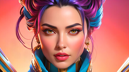 Fototapeta premium Woman Avatar comic style