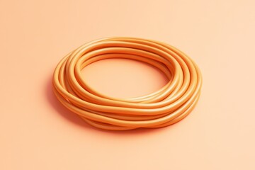 Orange Garden Hose Coiled Circle Minimalist