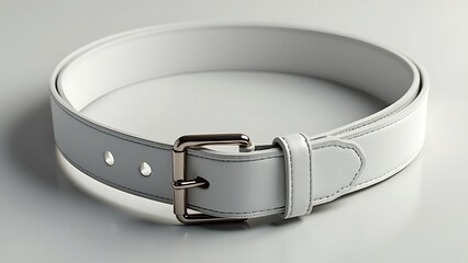 Various perspectives of a mockup of a blank white dog collar with a plastic buckle, rendered in 3D....