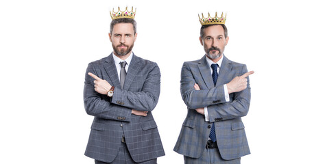 directors embrace the success. successful businessman. successful partnership. business partners isolated on white. business man in suit. businessman rewarded for success. business Rewards are earned