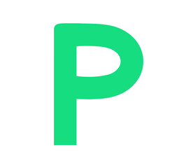 シンプルな緑色のPマーク