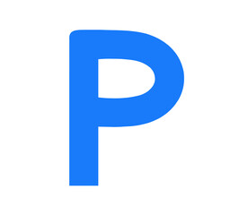 シンプルな青色のPマーク