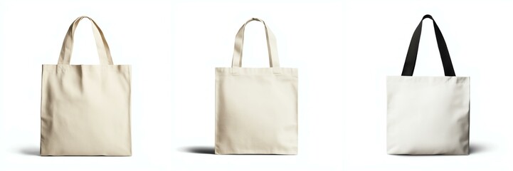 Three stylish tote bags in neutral colors, perfect for shopping or casual outings.