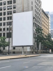 Obraz premium A blank street billboard on the side of an urban road mockup