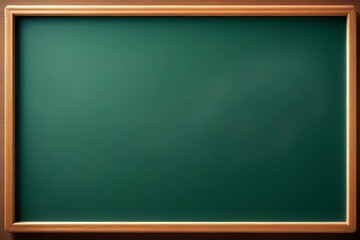 Empty green chalkboard with vintage wooden frame, warm nostalgic lighting ambiance