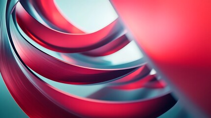 Abstract Red and Blue Curved Shapes