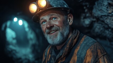 Fototapeta premium Smiling Coal Miner
