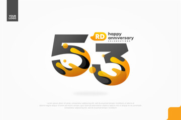 53rd Anniversary icon with water splash