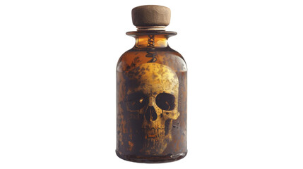 Poison bottle on white transparent background
