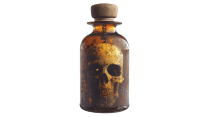 Poison bottle on white transparent background
