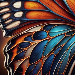 Butterfly Wing Veins A detailed view of the intricate vein patte