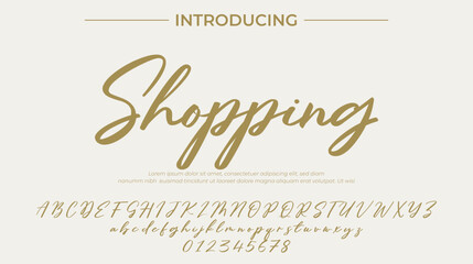 Shopping Font Stylish brush painted an uppercase vector letters, alphabet, typeface