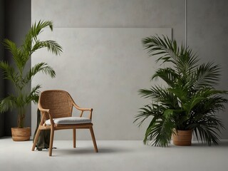 Fototapeta premium Botanical product backdrop palm leaves