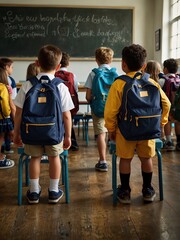 Obraz premium group of school children