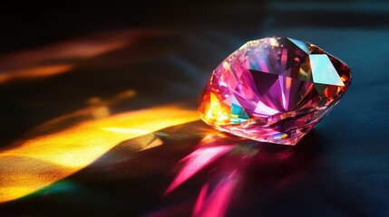 Sparkling Gemstone with Rainbow Reflections