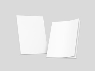 Blank White Book Soft Cover Mockup 3D Render