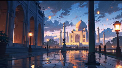 The Taj Mahal on a Cozy Evening