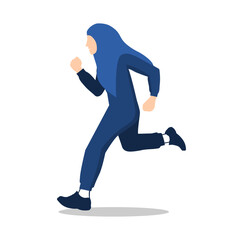 Muslim Woman Jogging Design Illustration vector eps format suitable for your design needs logo illustration animation etc