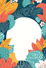 Naklejka premium Bright and colorful foliage frame with blank center for customization