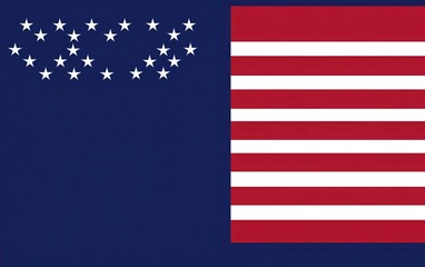 Fototapeta premium An image of the American flag against a blue background with clear copy space on the right side for text or design elements. 