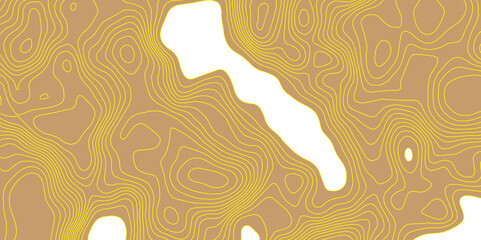 Modern beautiful curve line color topography contour map background, vector illustration with landscape geodesy topographic map yellow lines and brown background are combination of most luxurious.