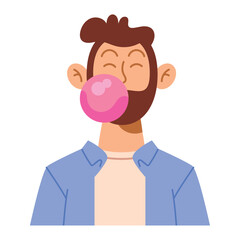 bearded man chew gum