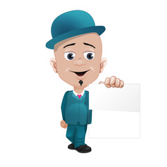 Vector Gentleman Holding Paper