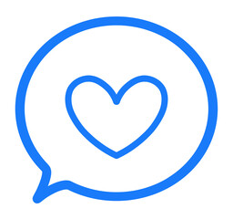 シンプルな青色のハートマークと吹き出し