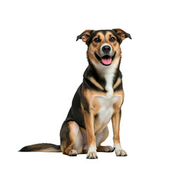 portrait of a dog smiling, dog isolated on transparent background 