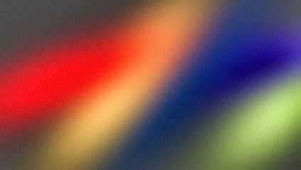 Abstract light pastel colors grainy background. Smooth red magenta orange blue green color noisy gradient, vibrant color flow, glowing, bright, shine, noise texture, backdrop