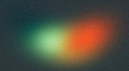 Abstract light pastel colors grainy background. Smooth orange green color noisy gradient, vibrant color flow, glowing, bright, shine, noise texture, backdrop
