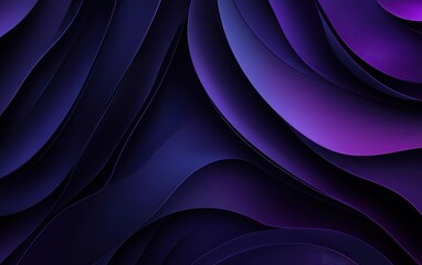 Fototapeta premium A dark purple-blue abstract background with gradient lines and wavy patterns, illustrating the concept of AI technology. 