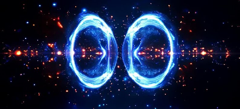 Magnet visual power Magnetic field physics science experiment. Gravity energy force. Generative video AI technology.	
