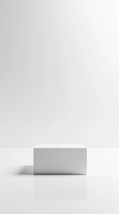 Minimalist White Podium with Defined Edges for Display or Presentation