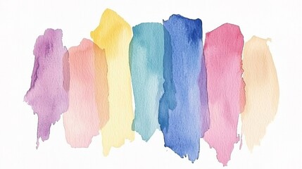 Naklejka premium Paint on a canvas Concept. Colorful Watercolor Brushstrokes on Canvas