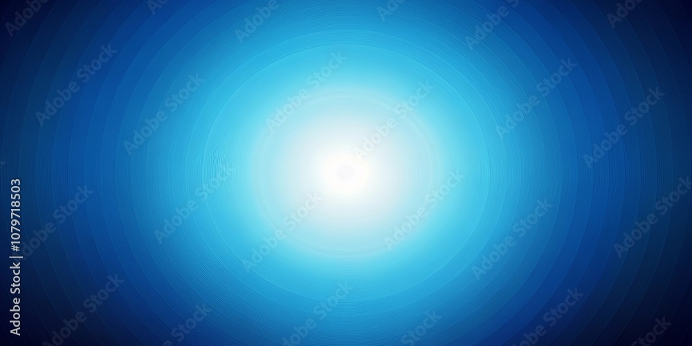 Canvas Prints abstract concentric blue and white circle gradient with a bright white glow at the center