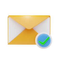 email check  3d icon and illustration